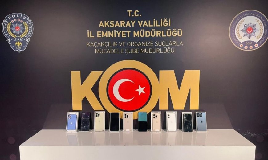 Aksaray'da KOM ekiplerinden kaçak telefon operasyonu