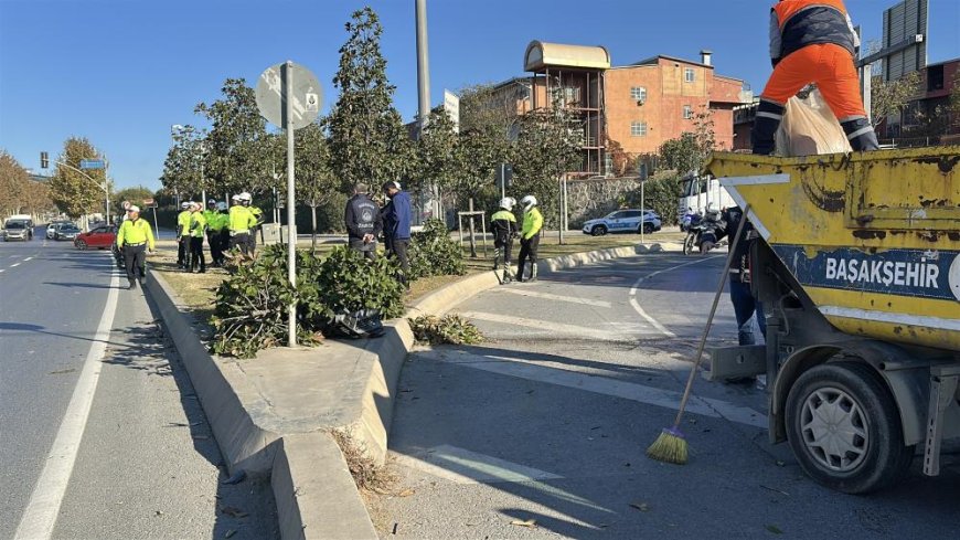 Başakşehir'de kaza: 2 araç çarpıştı, biri takla atarak yan döndü