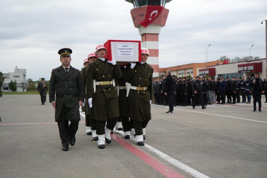 Şehit Kander Babür'ün naaşı Samsun'a getirildi