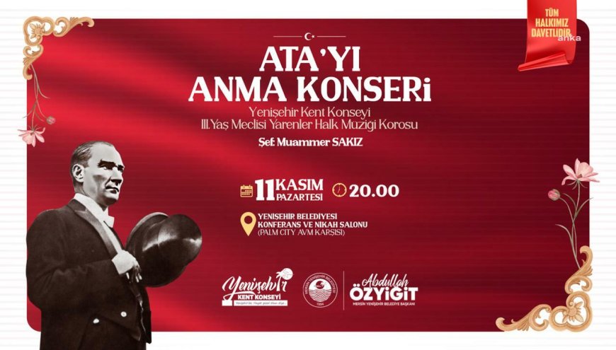 Yenişehir’de “Ata’yı Anma Konseri” düzenlenecek