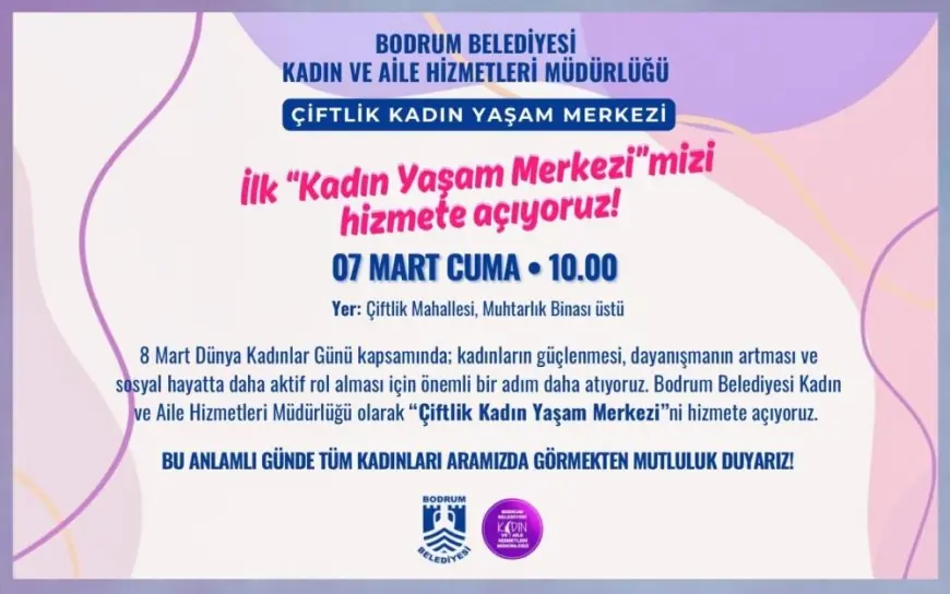 Bodrum'da ilk kadın yaşam merkezi açılıyor