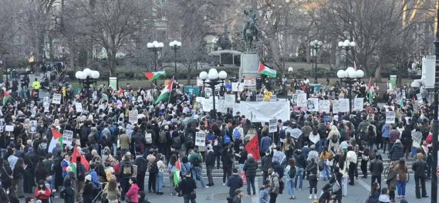 Columbia Üniversitesi'ndeki Filistinli aktivistin gözaltına alınmasını binlerce öğrenci protesto etti