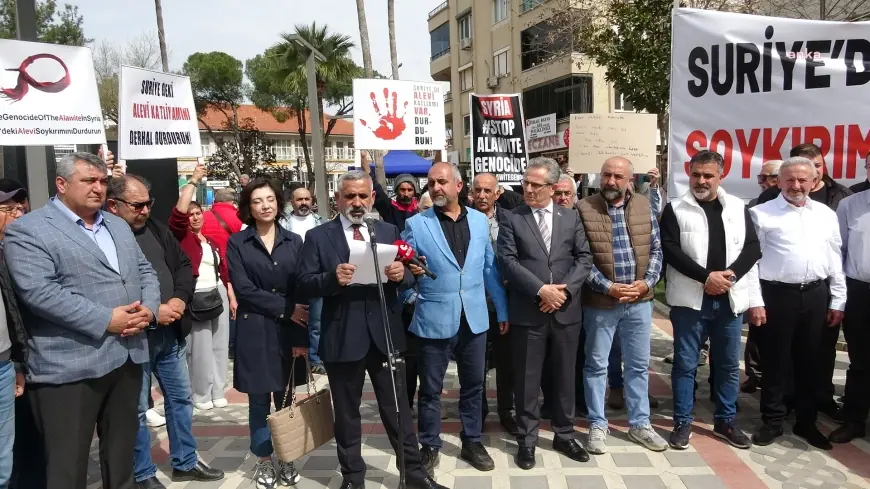 Aydın Nazilli'de Alevi dernekleri, Suriye'de yaşanan saldırıları protesto etti