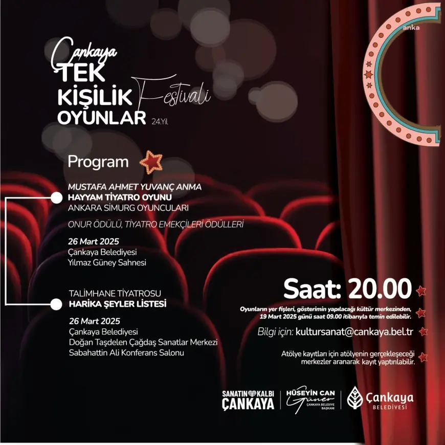 Çankaya Tek Kişilik Oyunlar Festivali için geri sayım başladı