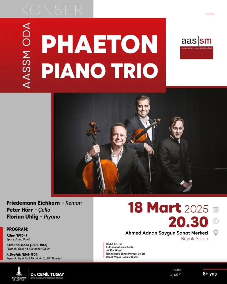 İzmir’de Phaeton Piano Trio rüzgarı esecek